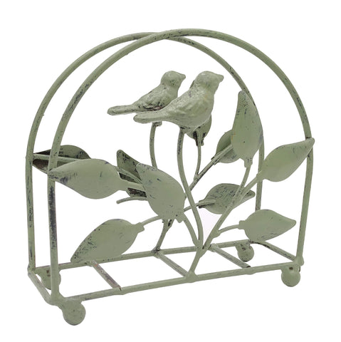 Owlgift porta-servilletas verde rústico con acabado verde, perfecto para cocina o comedor.