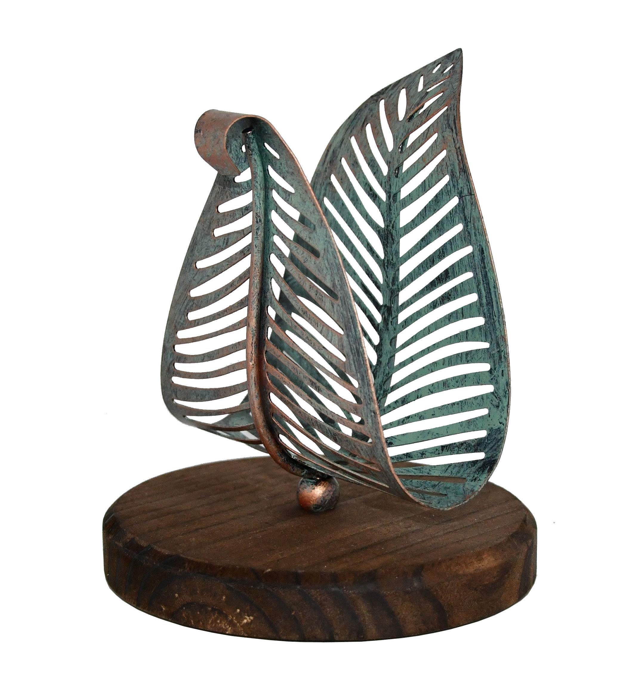 Owlgift portanapkins con hoja metálica dorada turquesa para una mesa elegante.