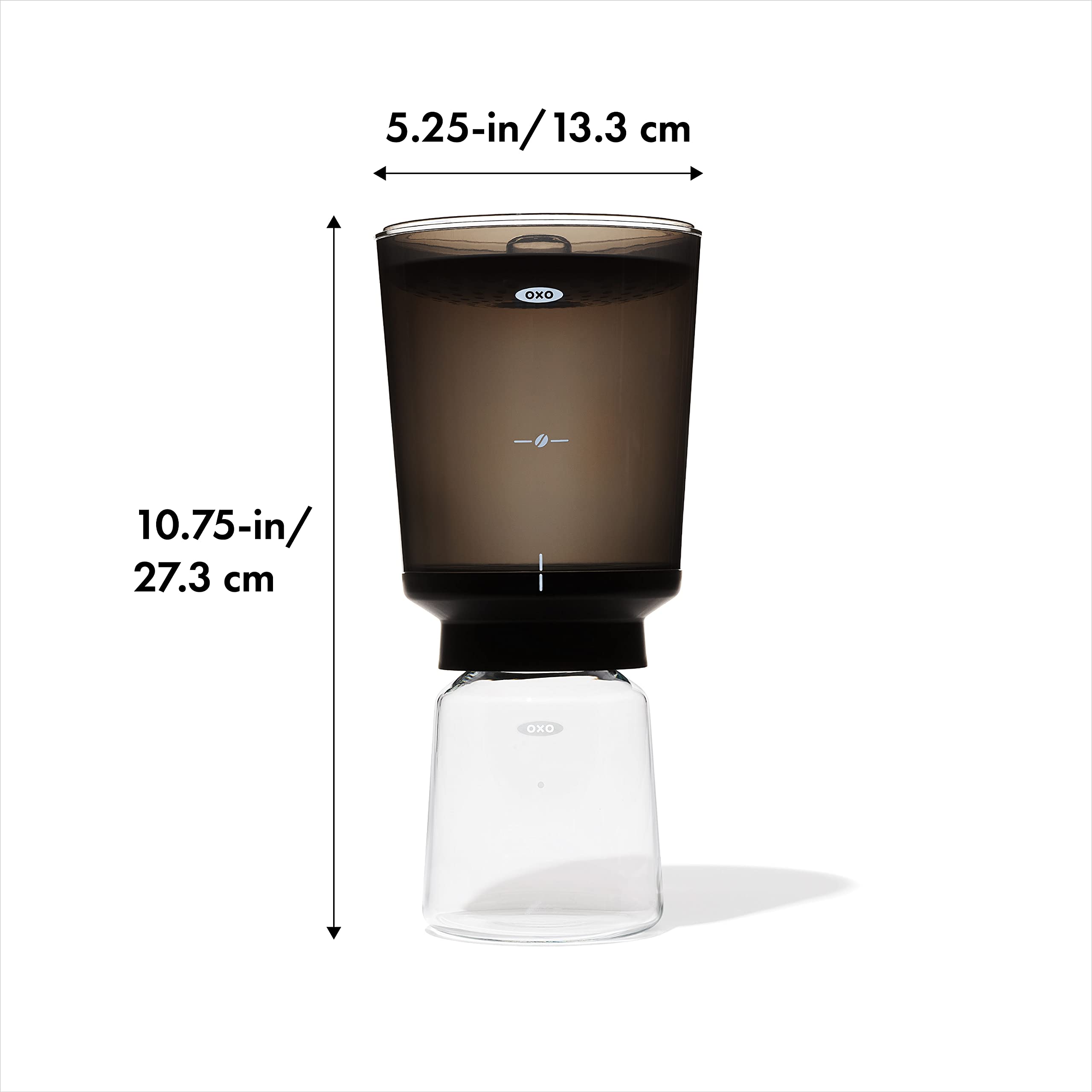 OXO Brew Compacto Inicio automático del drenaje al colocar sobre la jarra