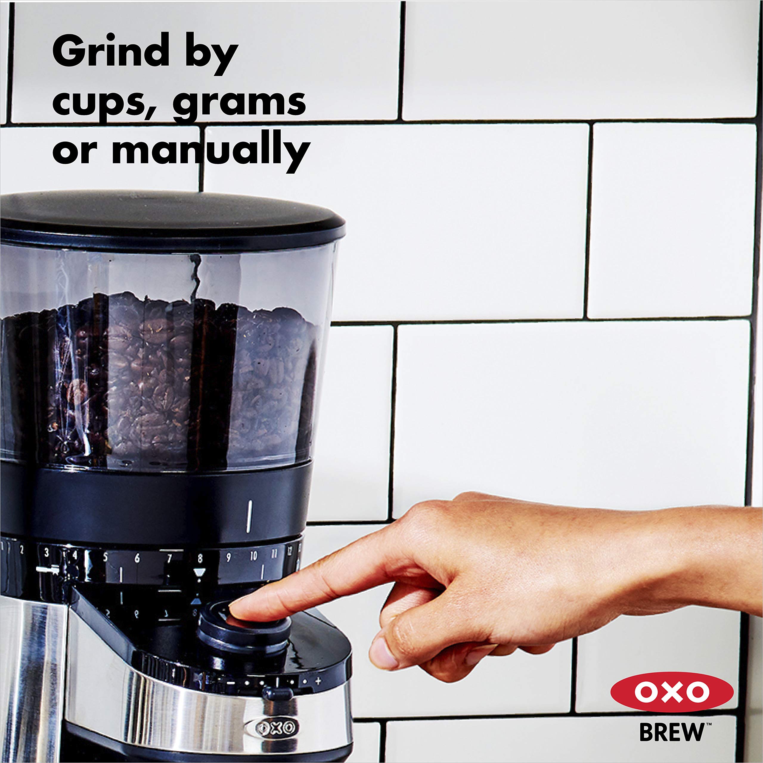 OXO Brew: muelas cónicas de 40 mm en acero inoxidable para molienda uniforme