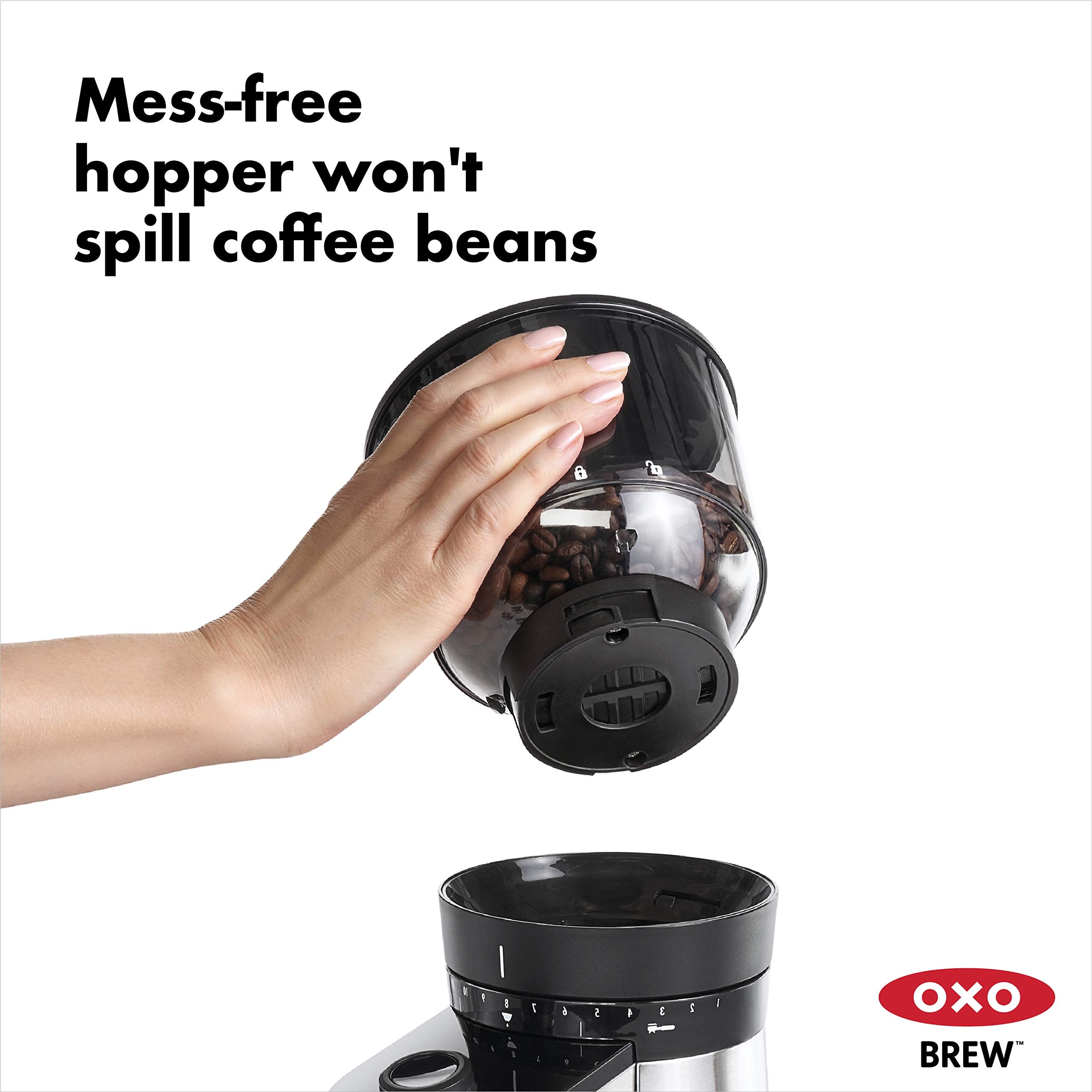 OXO Brew: tolva para granos de 16 onzas con tapa segura