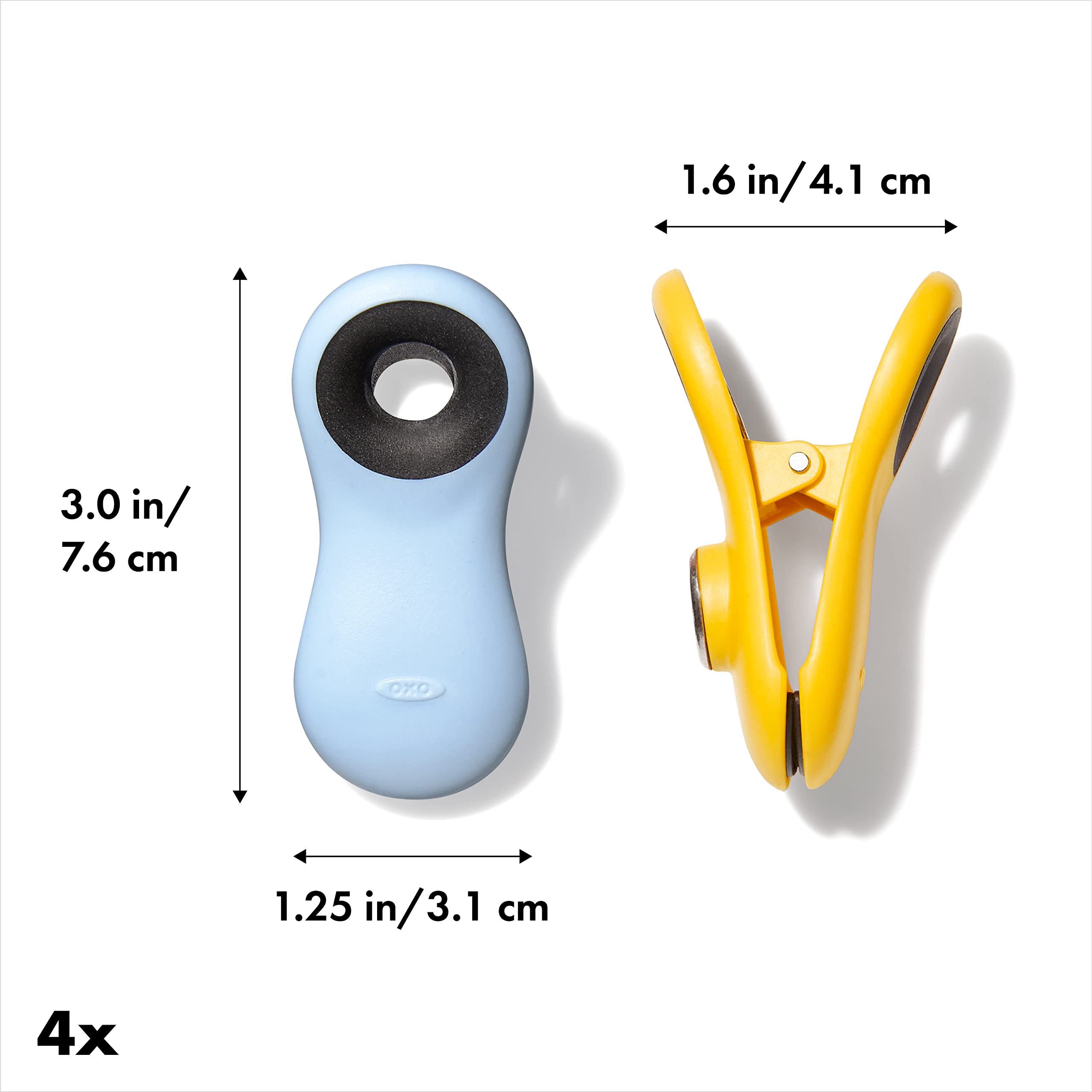 OXO Clips Magnéticos sujetan notas y papeles para ordenar.
