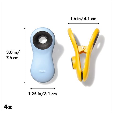 OXO Clips Magnéticos sujetan notas y papeles para ordenar.