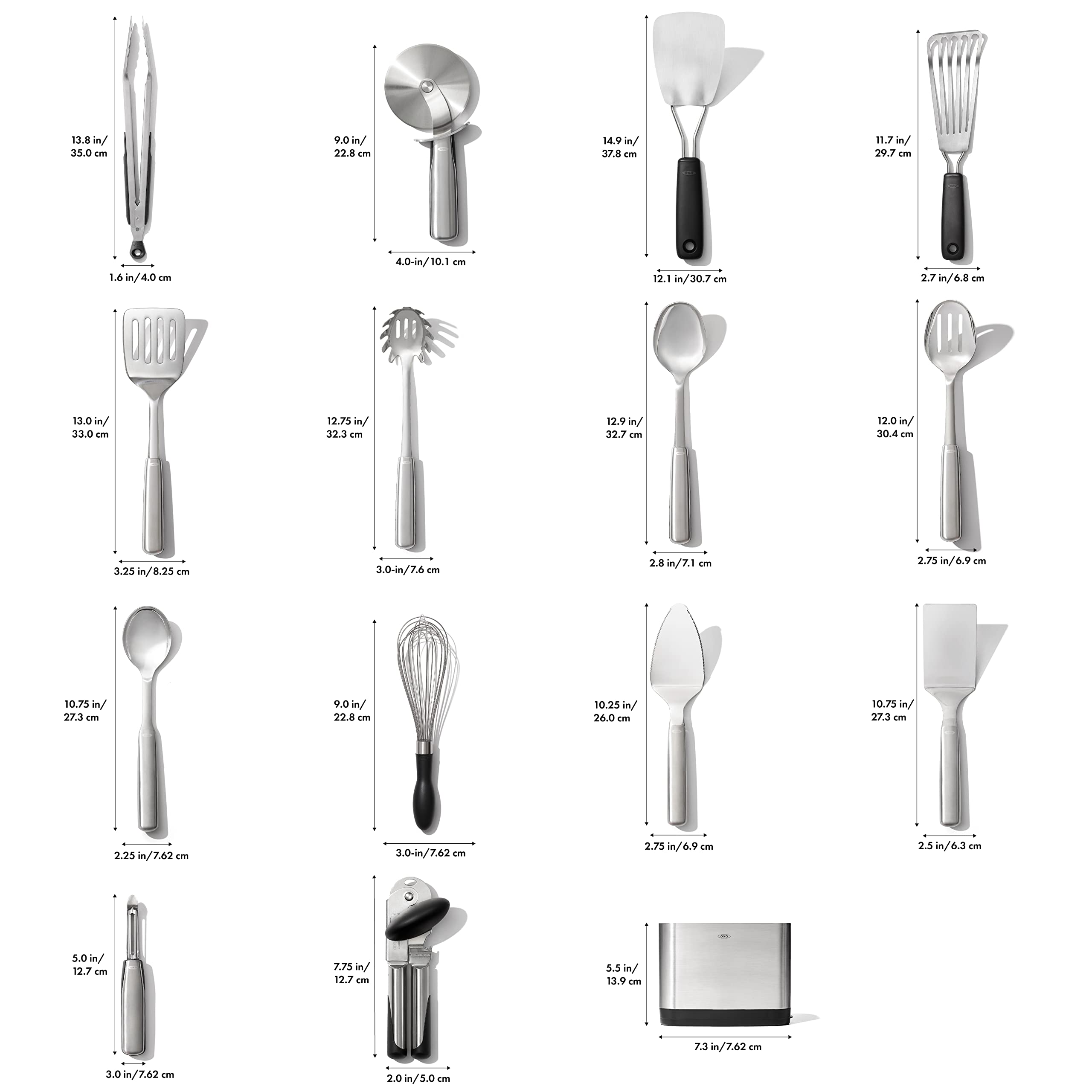 OXO cuchara ranurada en acero inoxidable para escurrir líquidos