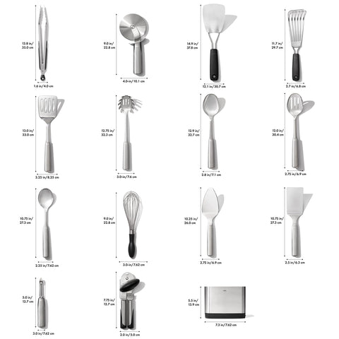 OXO cuchara ranurada en acero inoxidable para escurrir líquidos