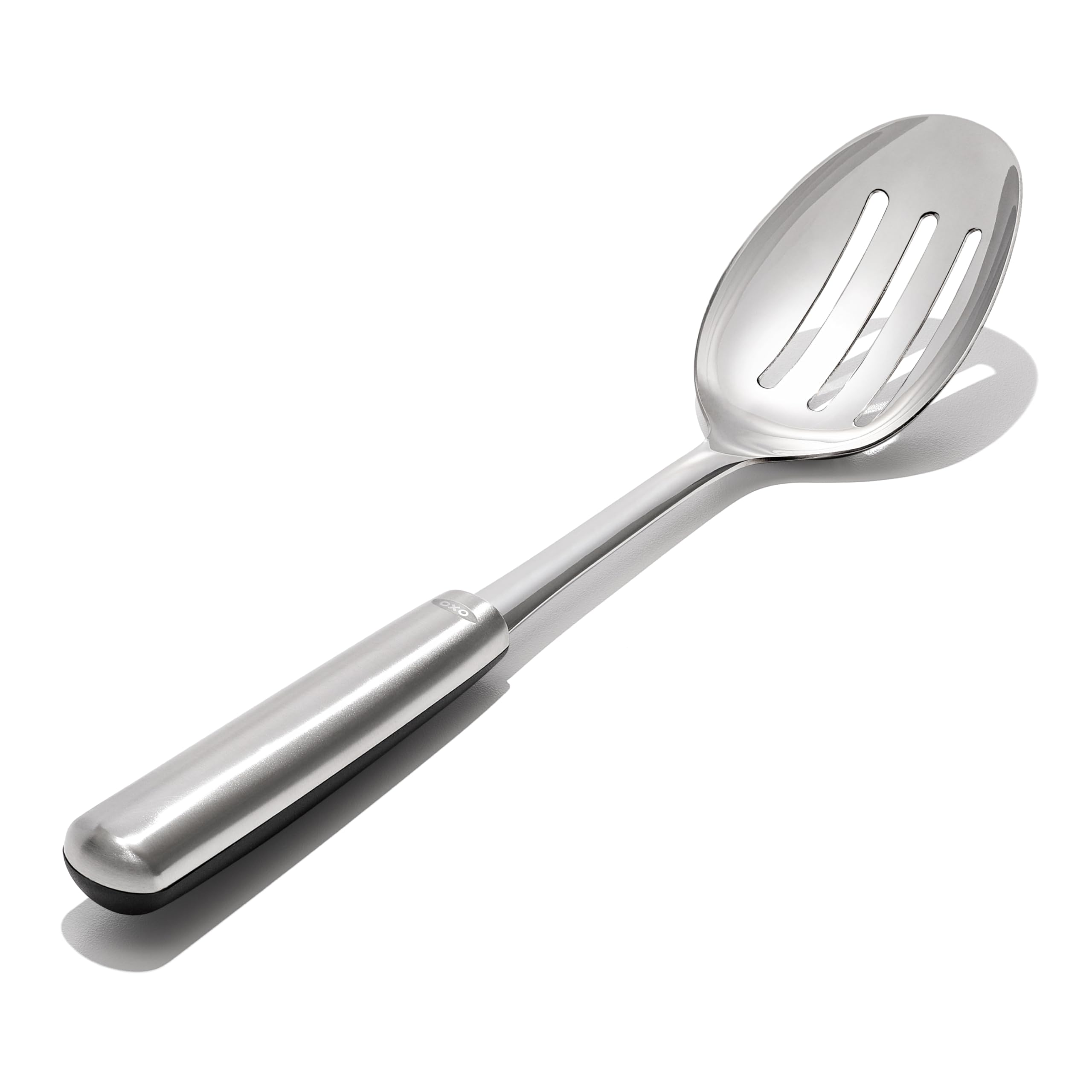 OXO Cuchara ranurada con drenaje eficiente para líquidos sin salpicaduras.