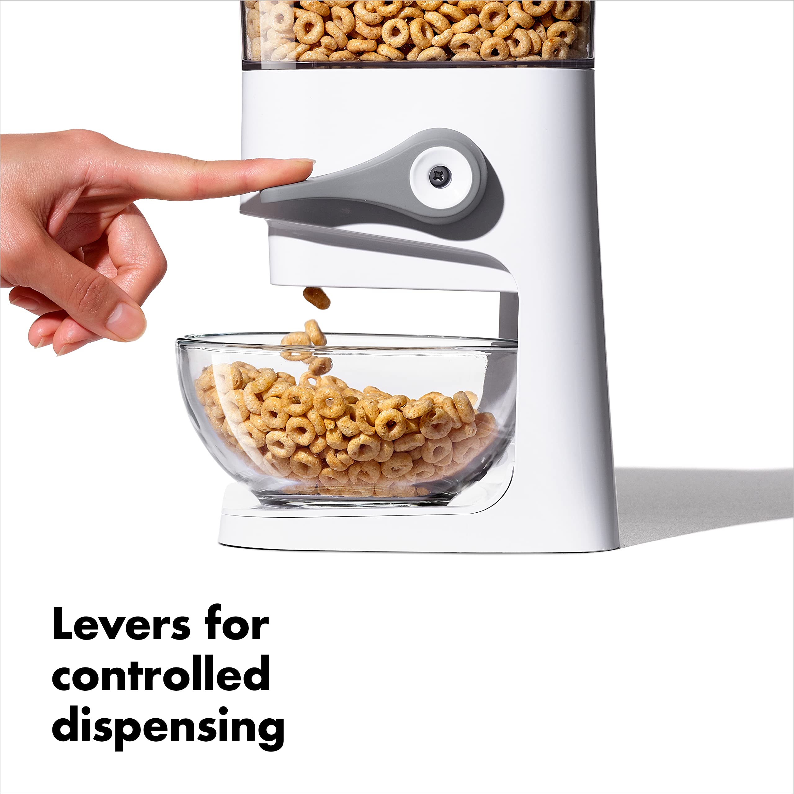 OXO dispensador de cereal con tapa hermetica y frescura preservada