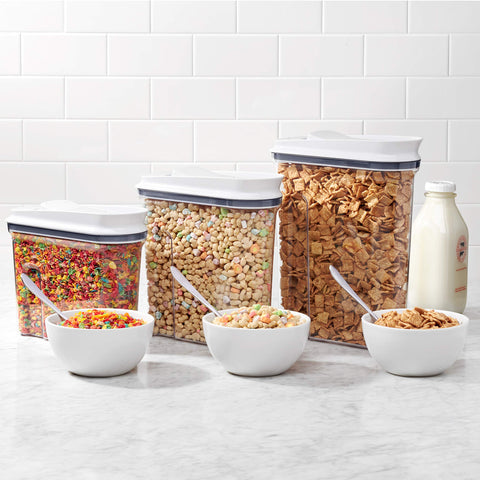 OXO dispensador cereal tapas intercambiables para usar en varios tamaños