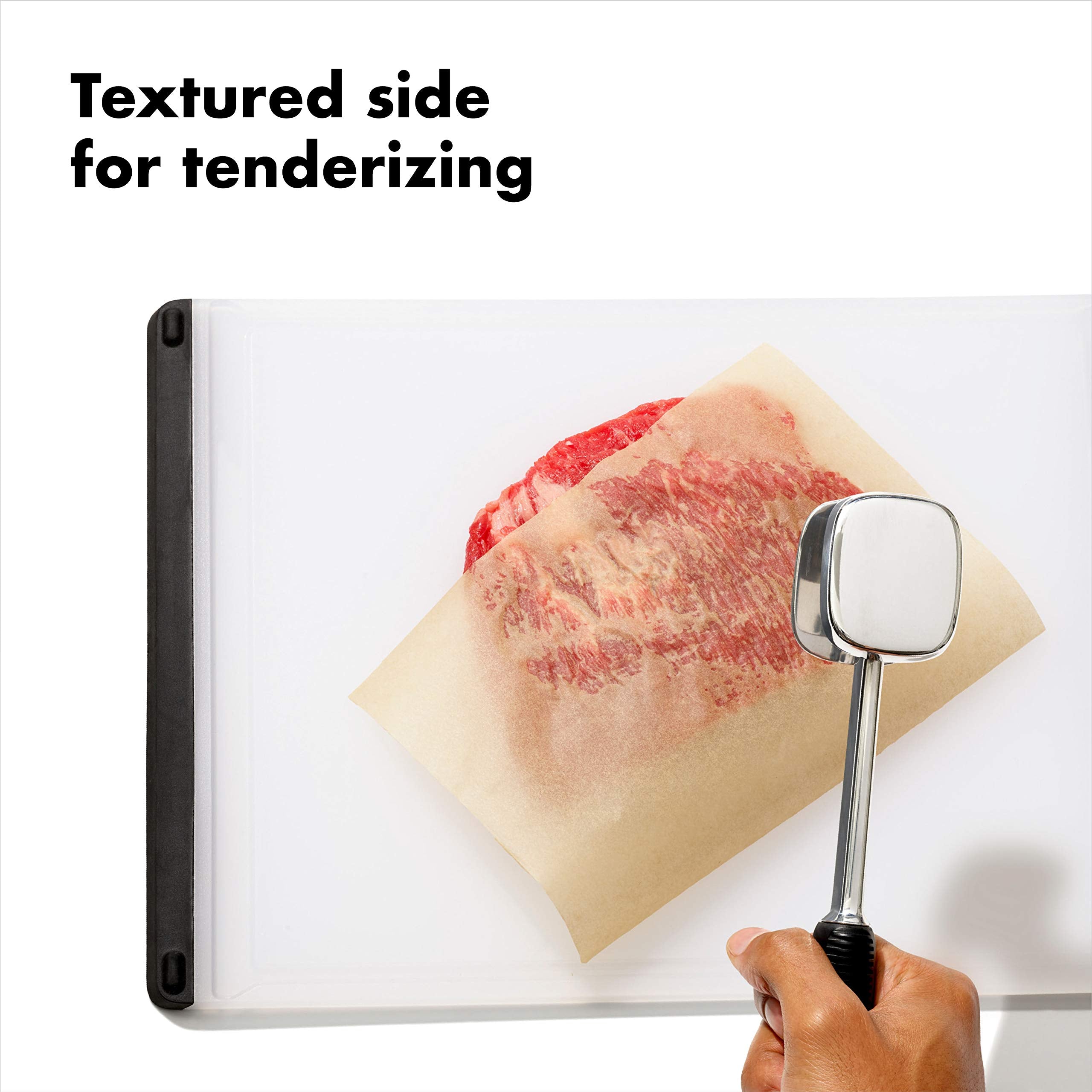 OXO Good Grips ablandador de carne, lado liso para aplanar carnes de forma uniforme