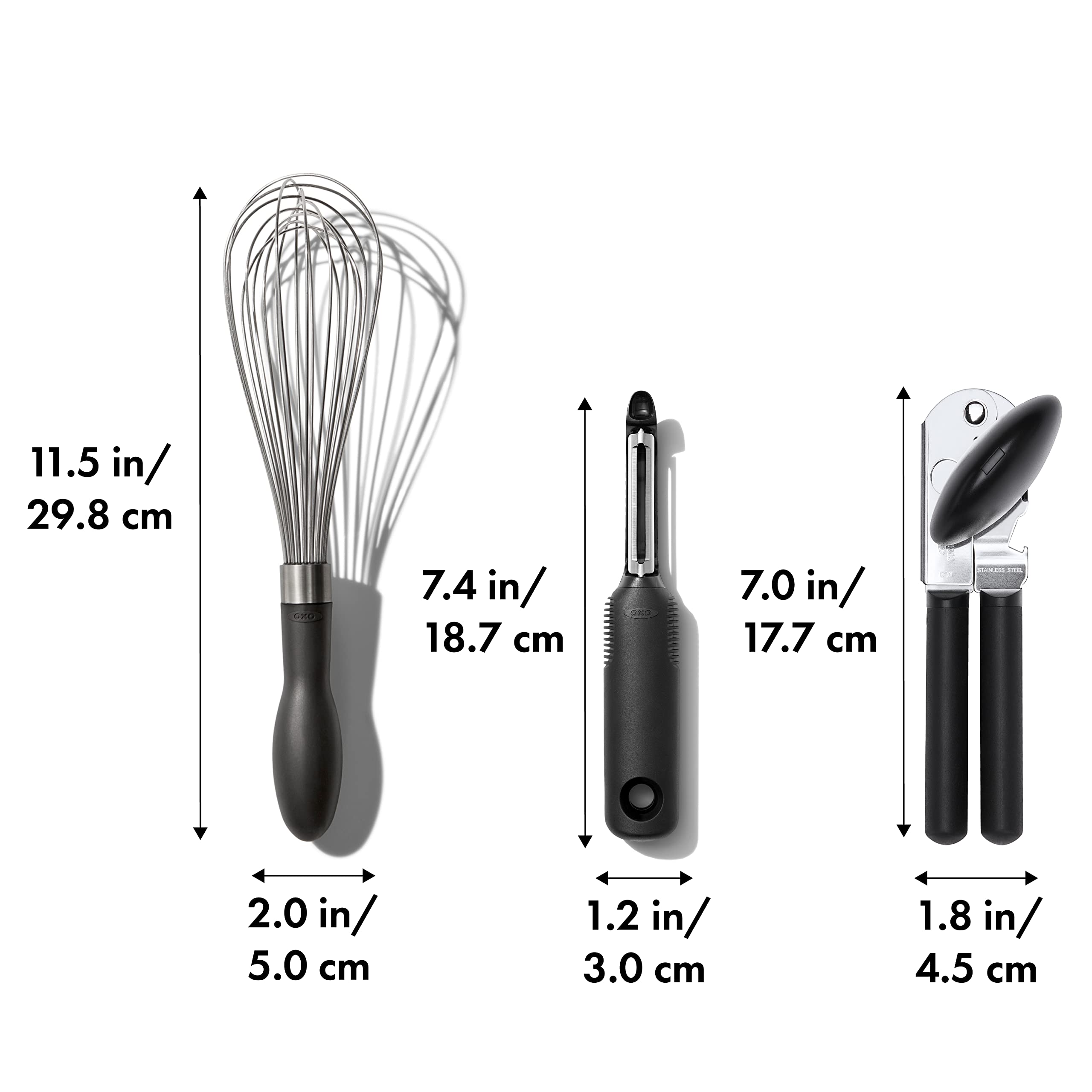 OXO Good Grips Abrelatas suave, mango ergonómico para uso cómodo.