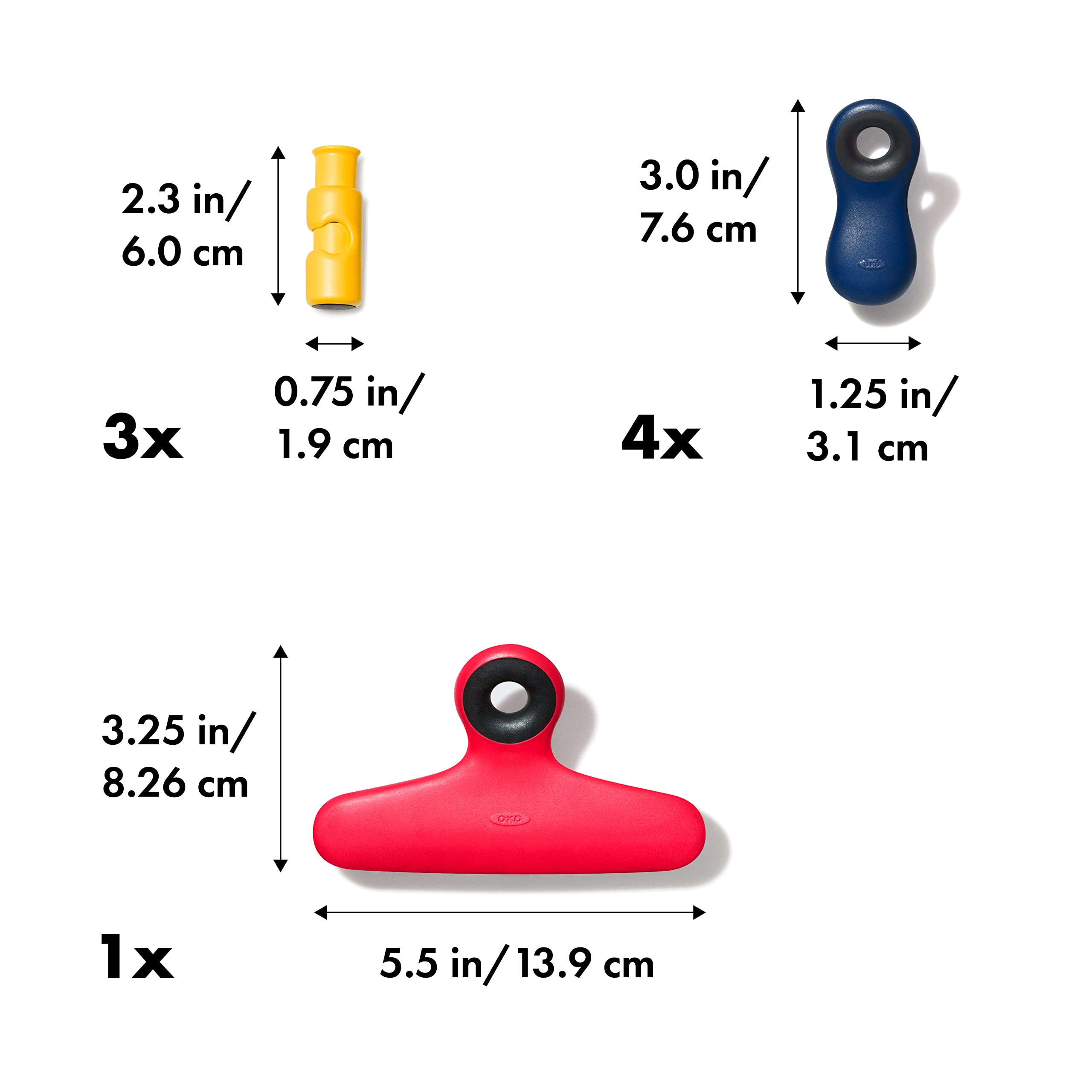 Cinches para bolsas OXO Good Grips para cerrar bolsas sin confusiones.
