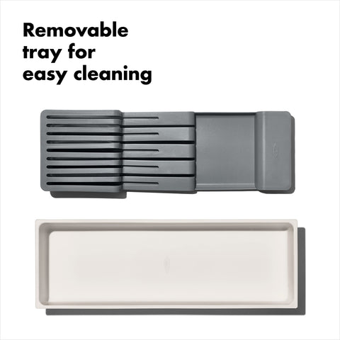 OXO Good Grips Compacto, esquinas cuadradas para un aspecto limpio sin huecos.