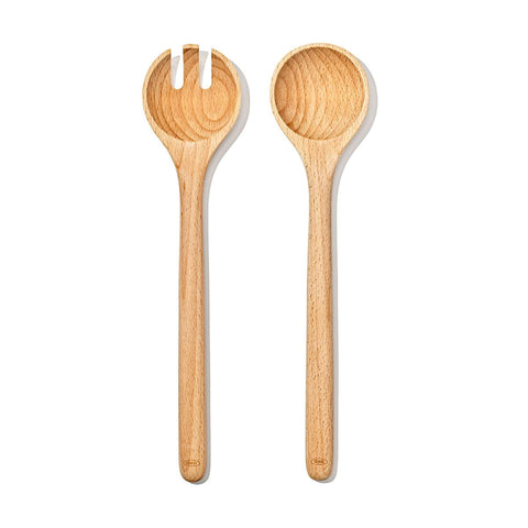 OXO Good Grips Cucharas para ensalada de haya, juego de 2, para servir con comodidad.