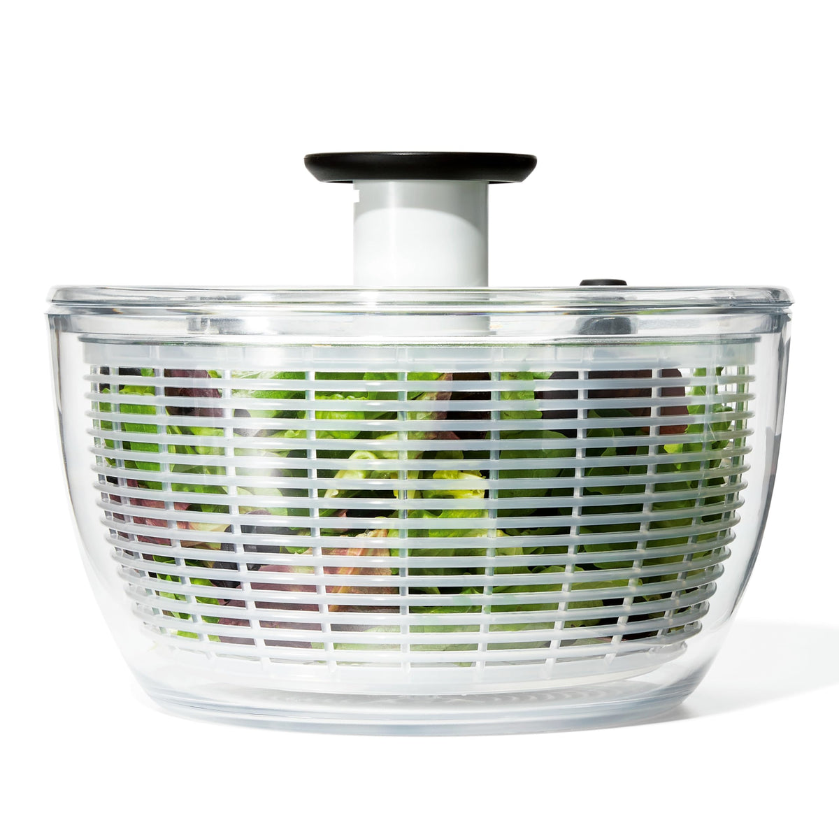 Oxo Good Grips ensaladera escurridor manual para secar lechugas rápidamente.