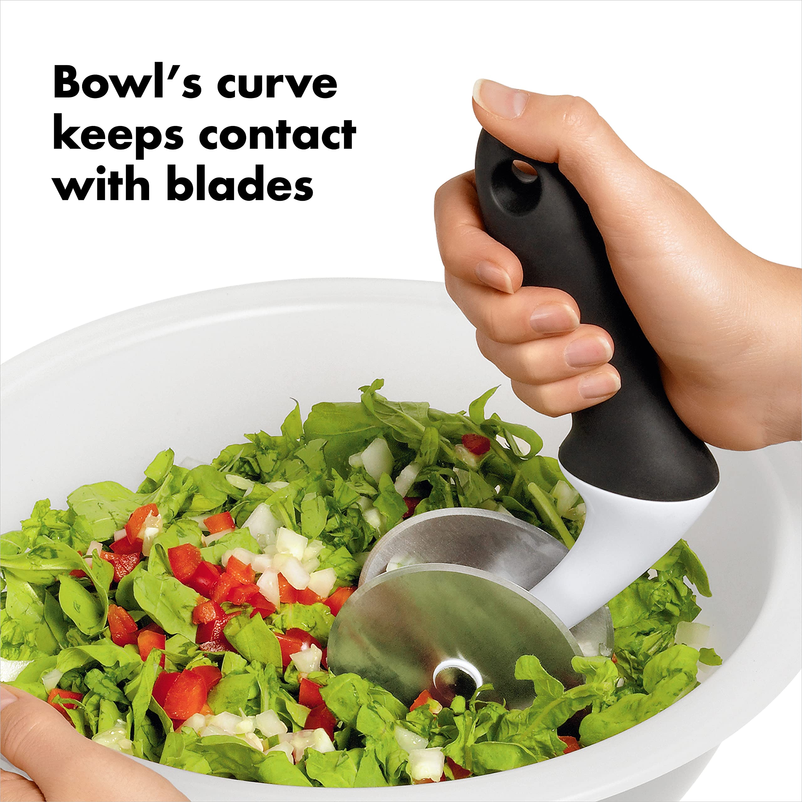 OXO Good Grips Ensaladera Picadora con Bol, capacidad de 5,5 cuartos; ideal para porciones para toda la familia.