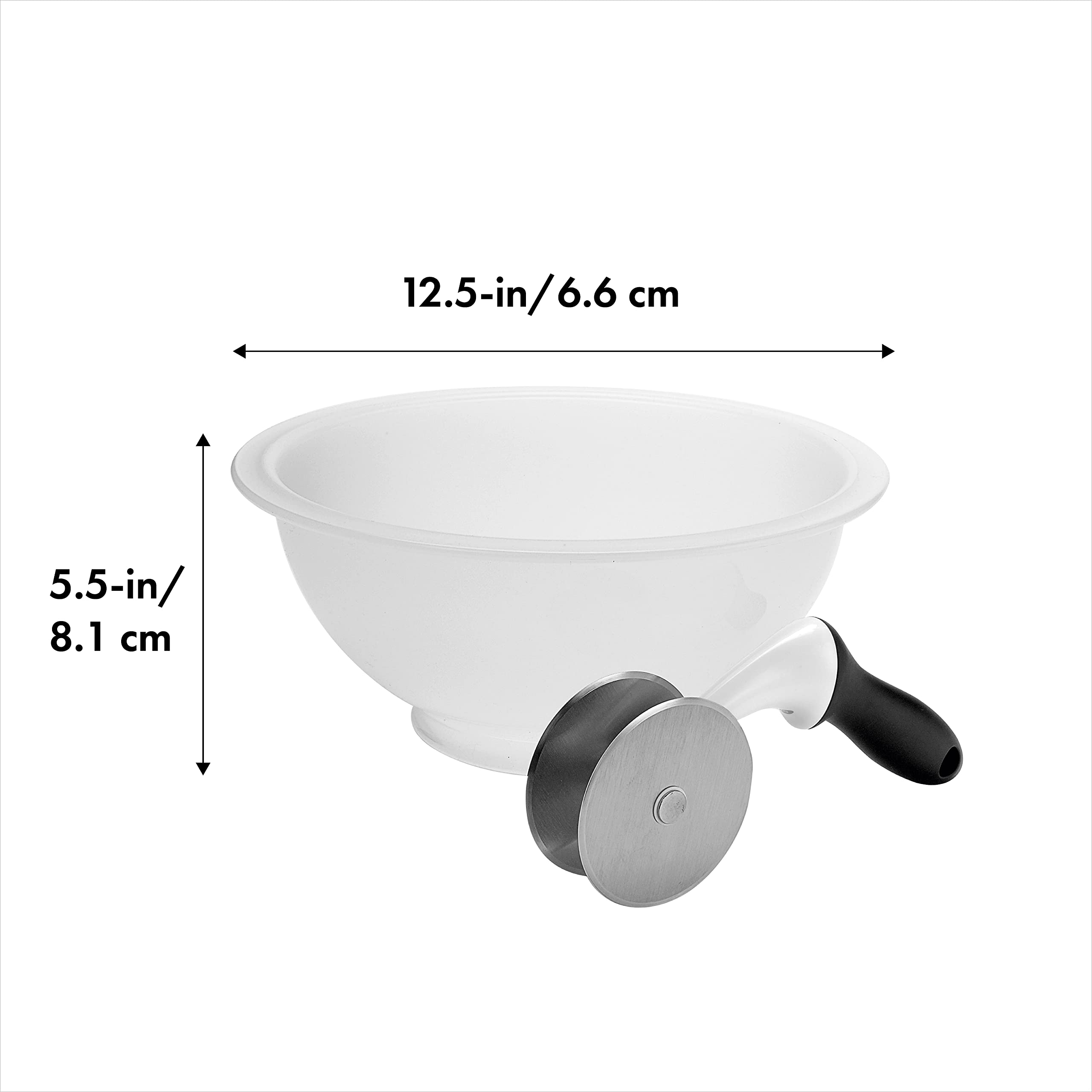 OXO Good Grips Ensaladera Picadora con Bol, enfoque de corte eficiente; guía cuchillas para trocear verduras.