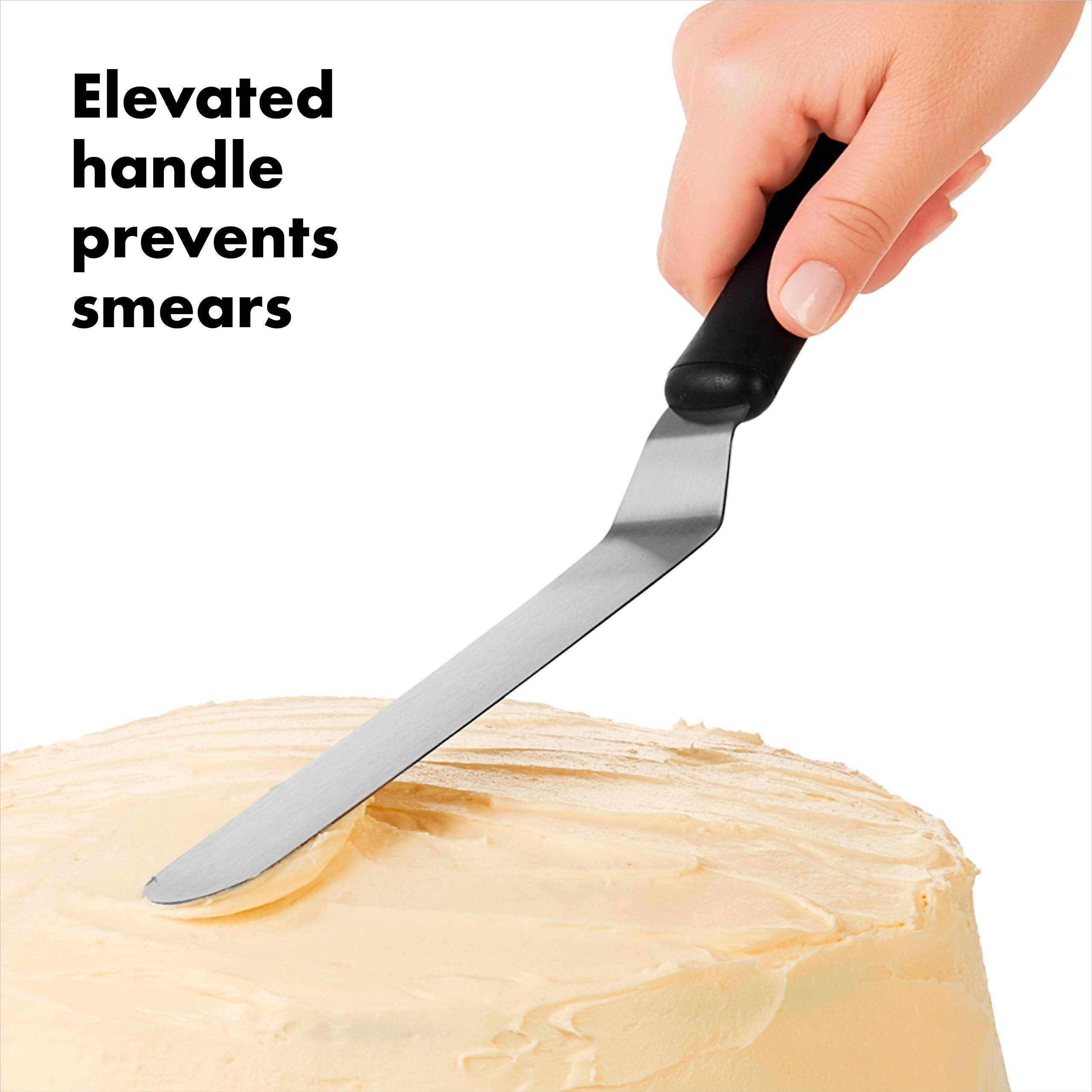 OXO Good Grips espátula para glaseado doblada - mango suave y antideslizante para manejo cómodo