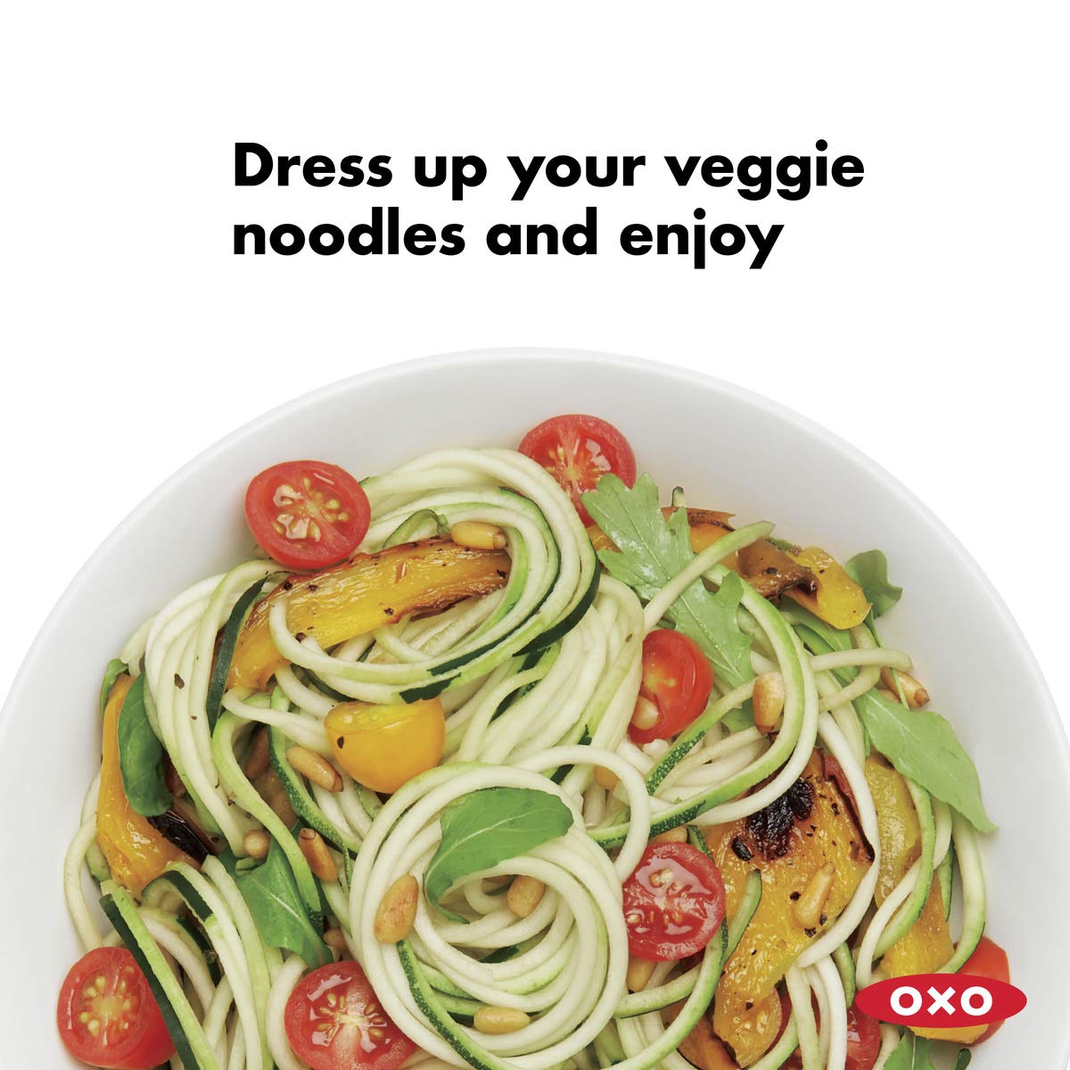 Verduras espiralizadas con OXO para ensaladas coloridas