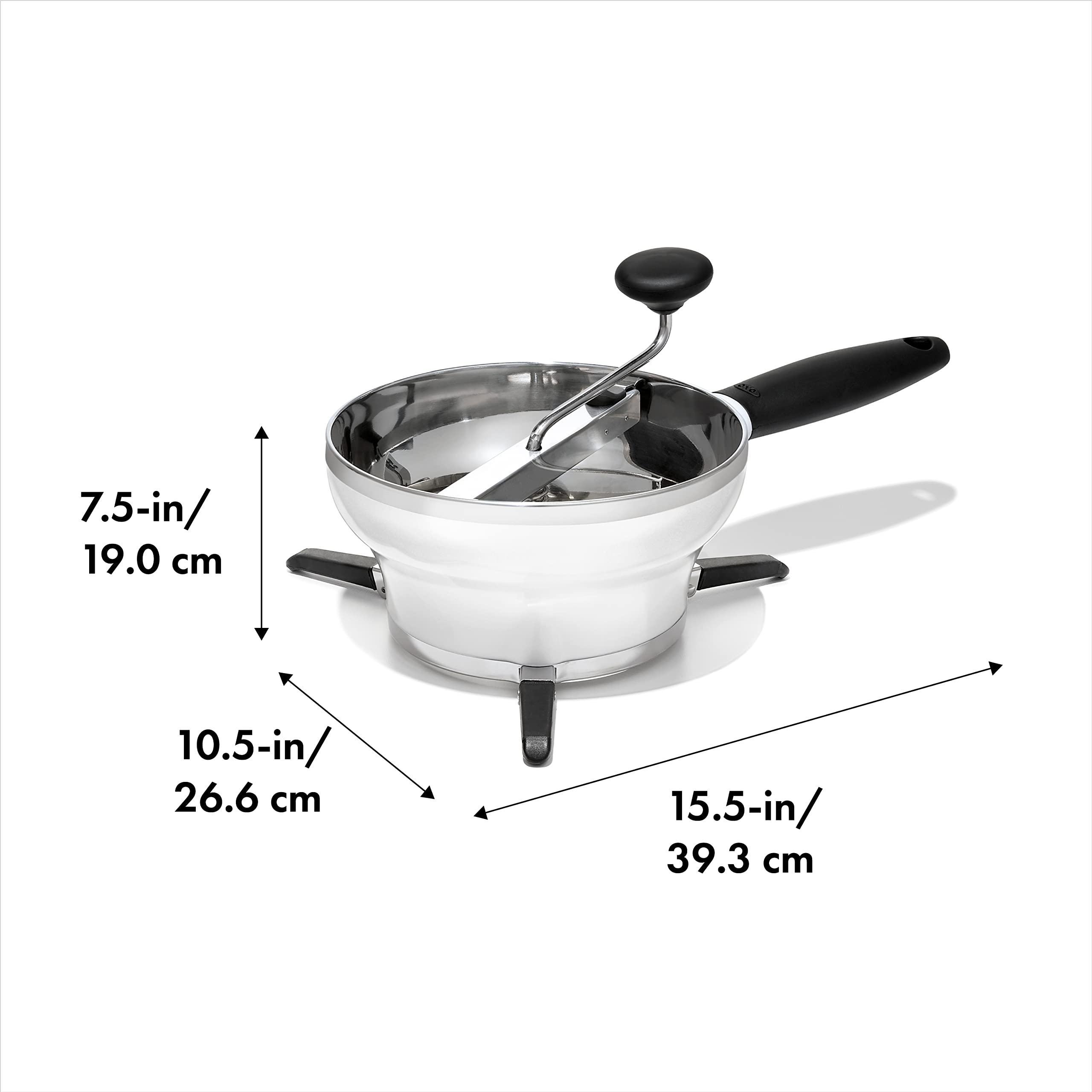 OXO Good Grips Food Mill con disco fino para purés suaves.