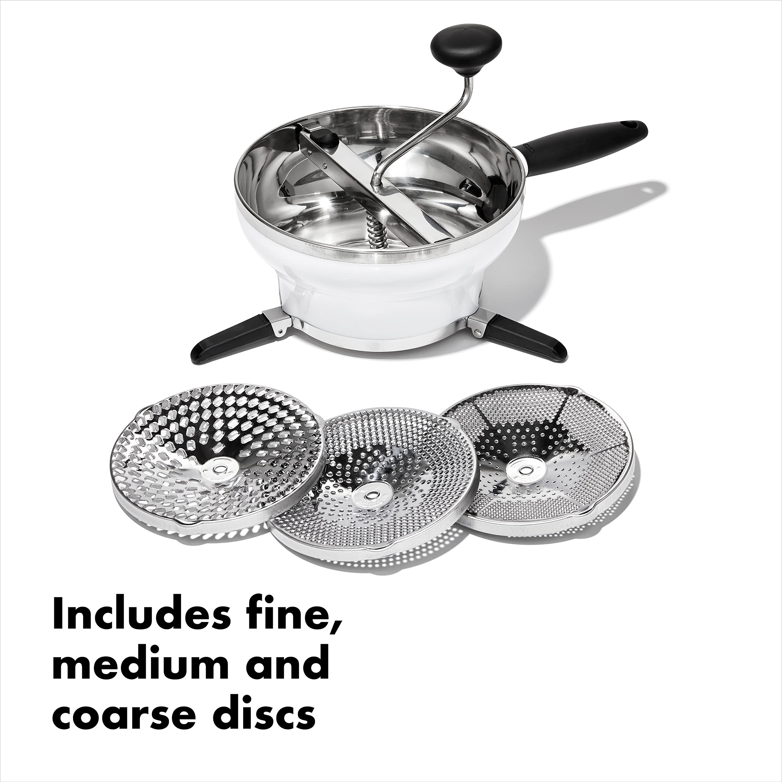 OXO Good Grips Food Mill con disco grueso para patatas cremosas.