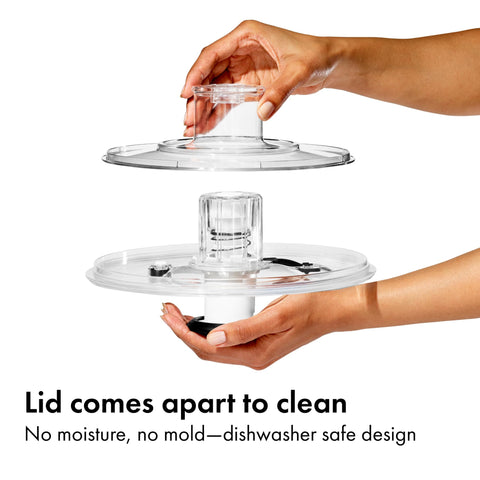 OXO Good Grips Glass Salad Spinner freno incorporado para detener la cesta al instante