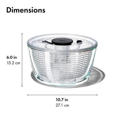 OXO Good Grips Glass Salad Spinner apta para lavavajillas en rejilla superior