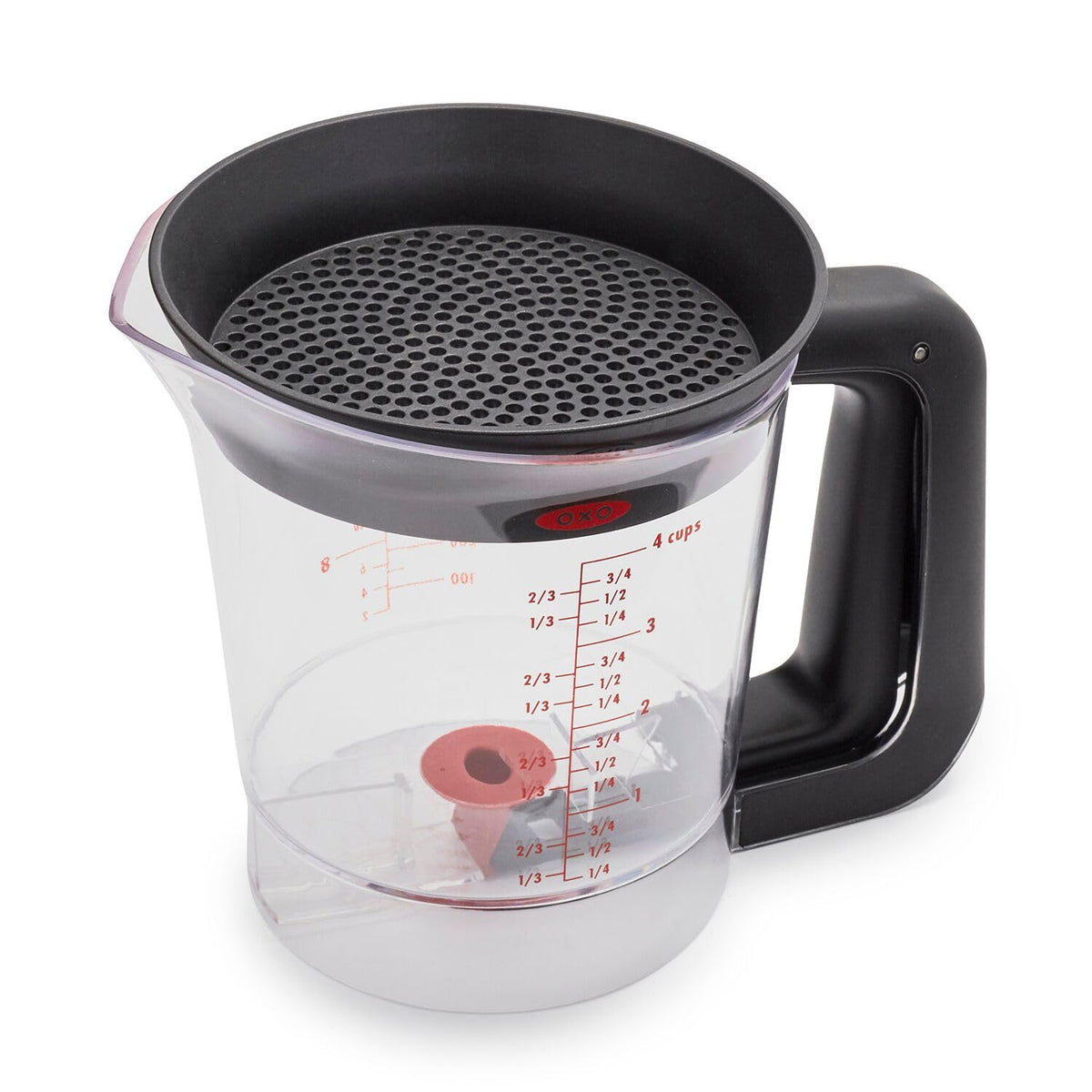 OXO Good Grips Good Gravy: tapa removible para filtrar grasa en salsas