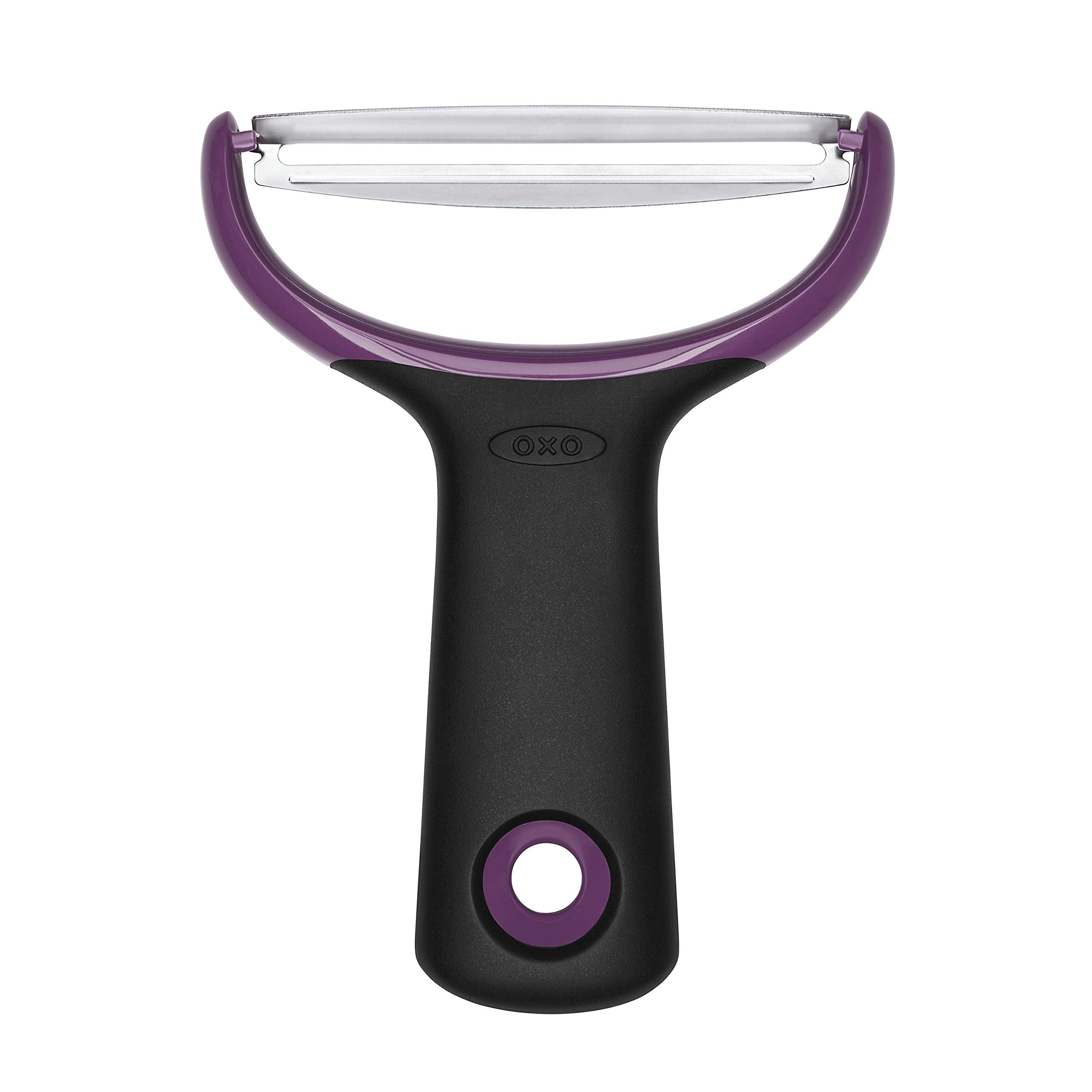 Oxo Good Grips Pelador Grande, vista frontal, facilita pelar vegetales grandes con agarre cómodo.