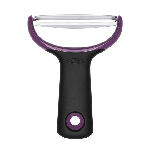 Oxo Good Grips Pelador Grande, vista frontal, facilita pelar vegetales grandes con agarre cómodo.