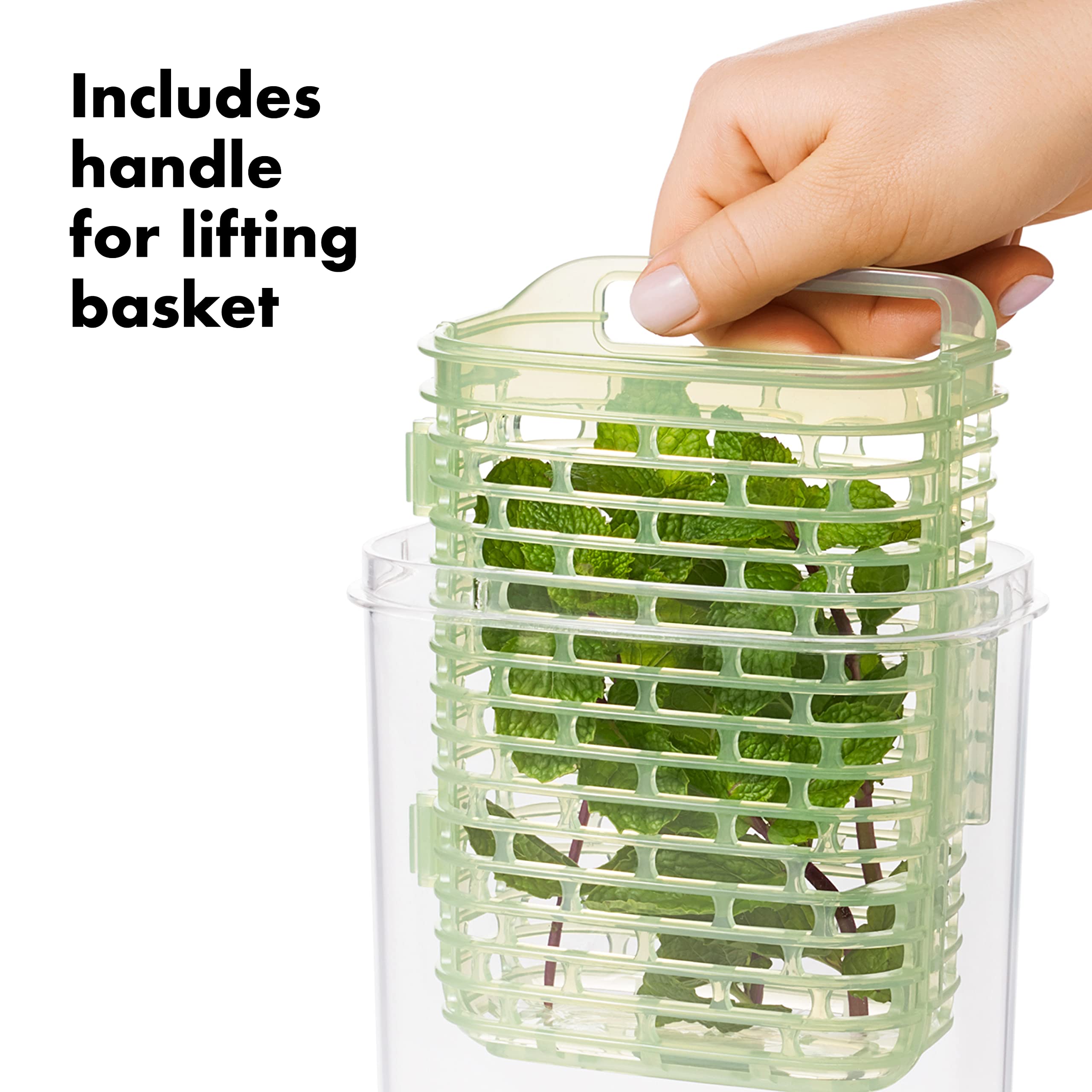 OXO Greensaver cabe en estantes y puertas del refrigerador