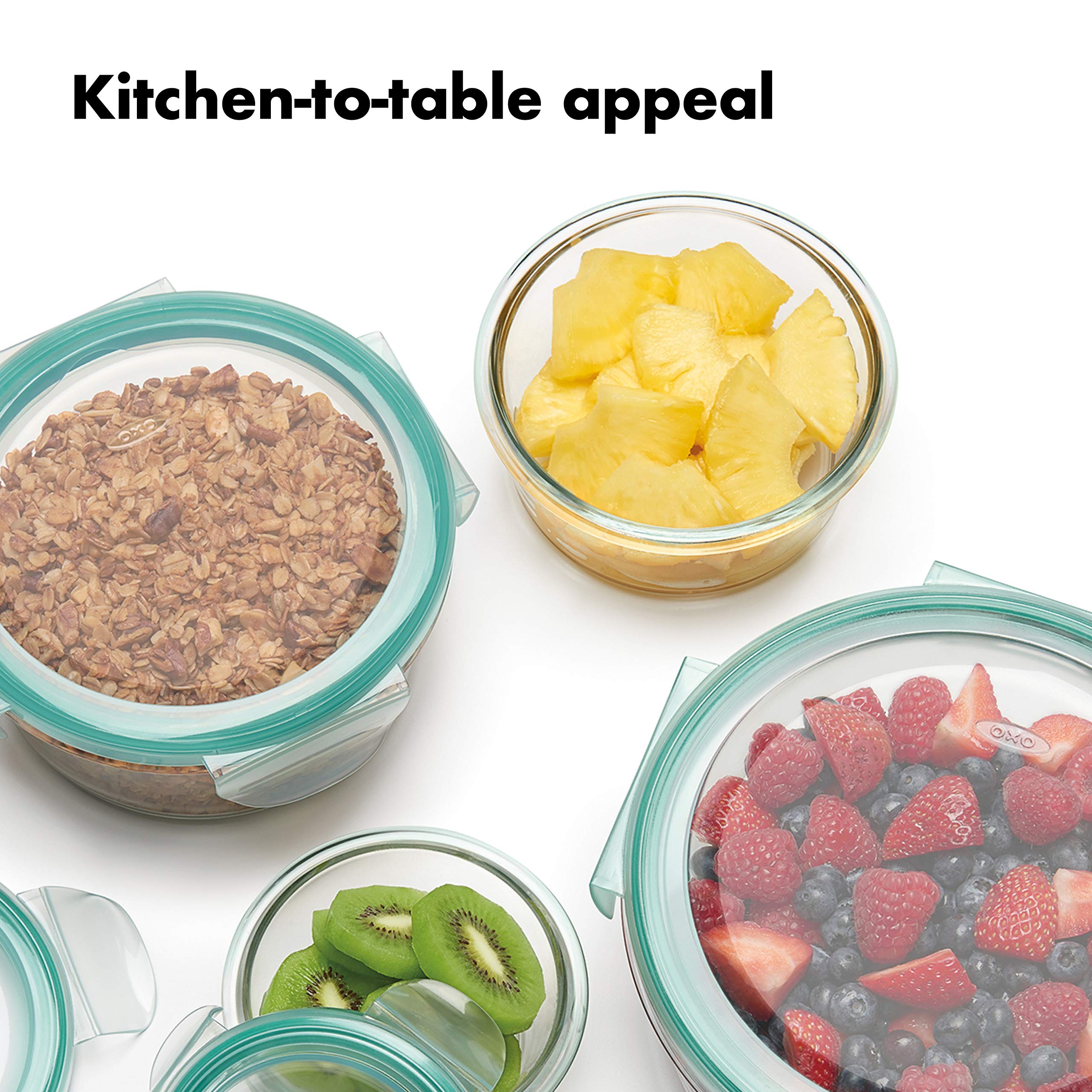 Limpieza fácil de los contenedores OXO Good Grips tras almacenar alimentos.
