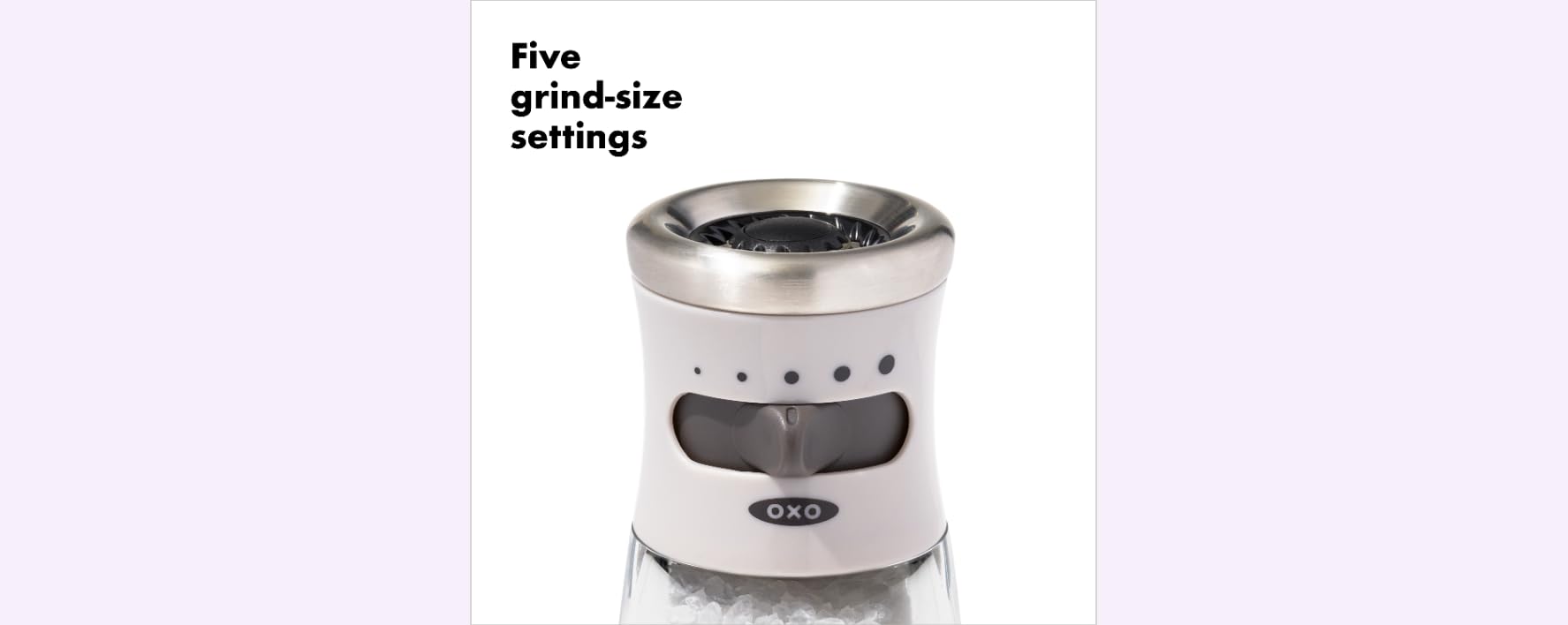 OXO Good Grips molinillo de sal con ajuste de molido de cinco niveles