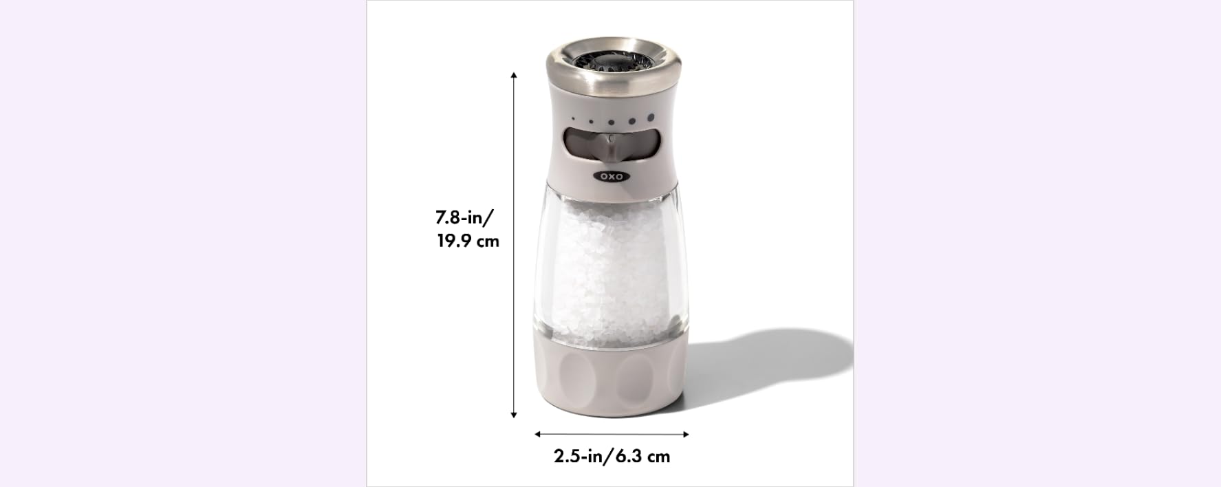 OXO Good Grips molinillo de sal prellenado con sal gruesa para empezar ya