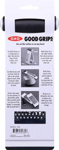 OXO Good Grips Multi Grater rallado grueso para quesos y verduras firmes.