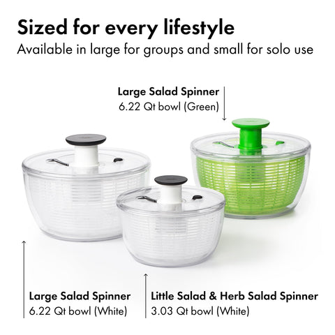 Oxo Good Grips colador incorporado enjuaga y escurre de inmediato.