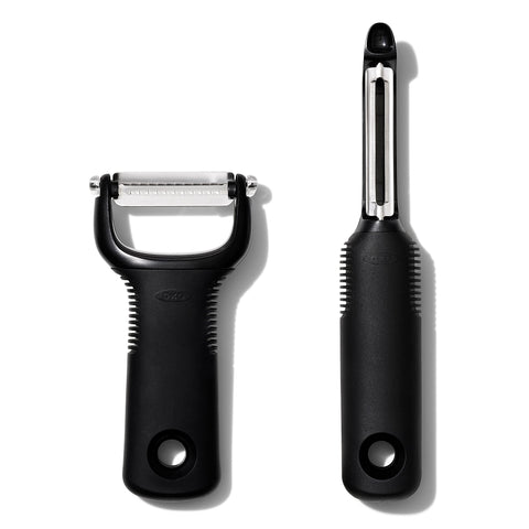 OXO Good Grips pelador giratorio con agarre antideslizante para pelar con una mano