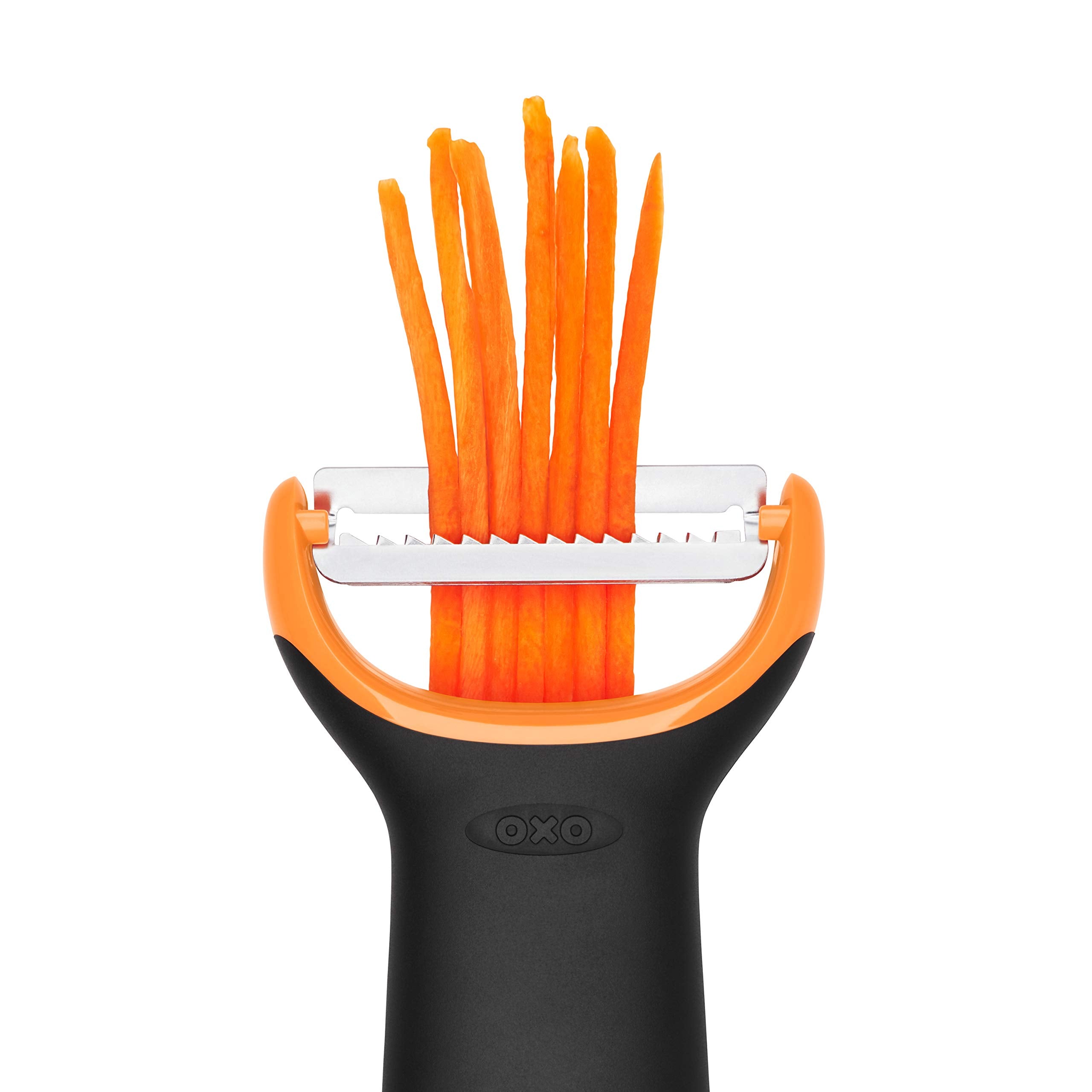 OXO pelador julienne diseño compacto ocupa poco espacio