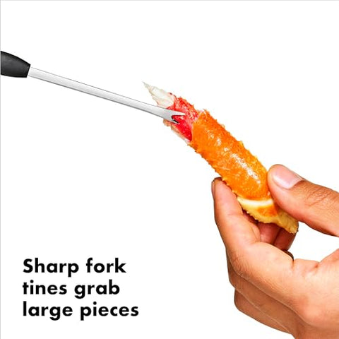 Pincho curvo de OXO Good Grips para mariscos, llega a rincones de caparazones