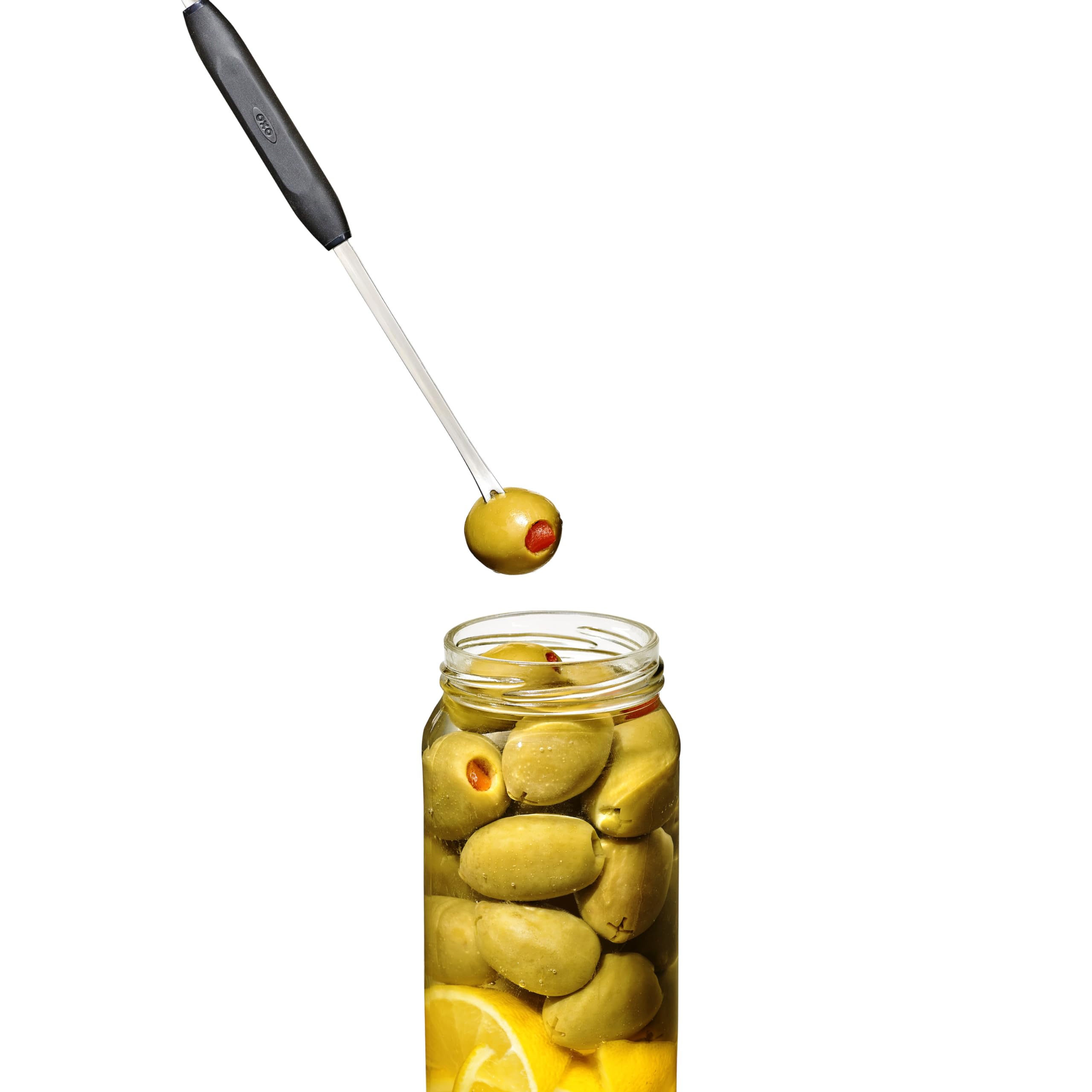 Ideal para sacar aceitunas y pepinillos con OXO Good Grips