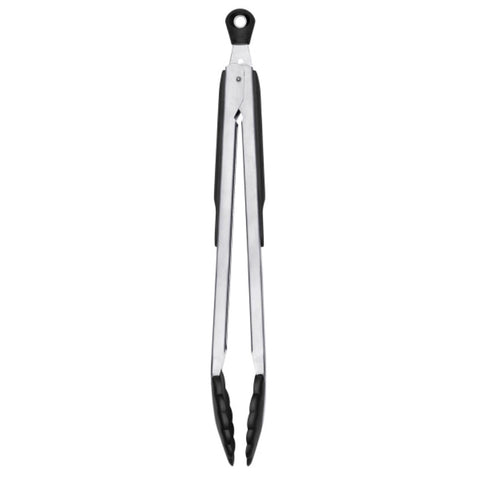 Pinzas OXO Good Grips de 12 pulgadas con cabezas de nylon para no rayar sartenes.