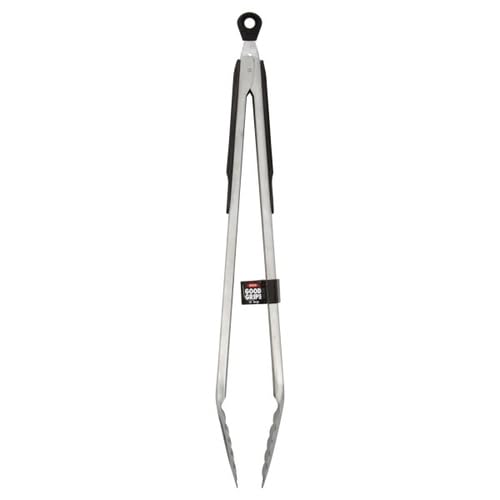 Pinzas OXO Good Grips en acero cepillado, duraderas y fáciles de limpiar