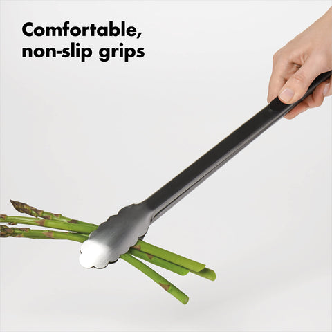Pinzas OXO Good Grips bordes acanalados para sujetar comida con seguridad