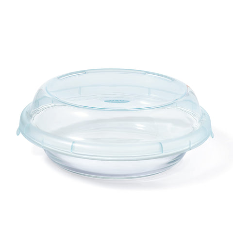 OXO Good Grips plato de tarta de vidrio con tapa, apto para hornear y almacenar.
