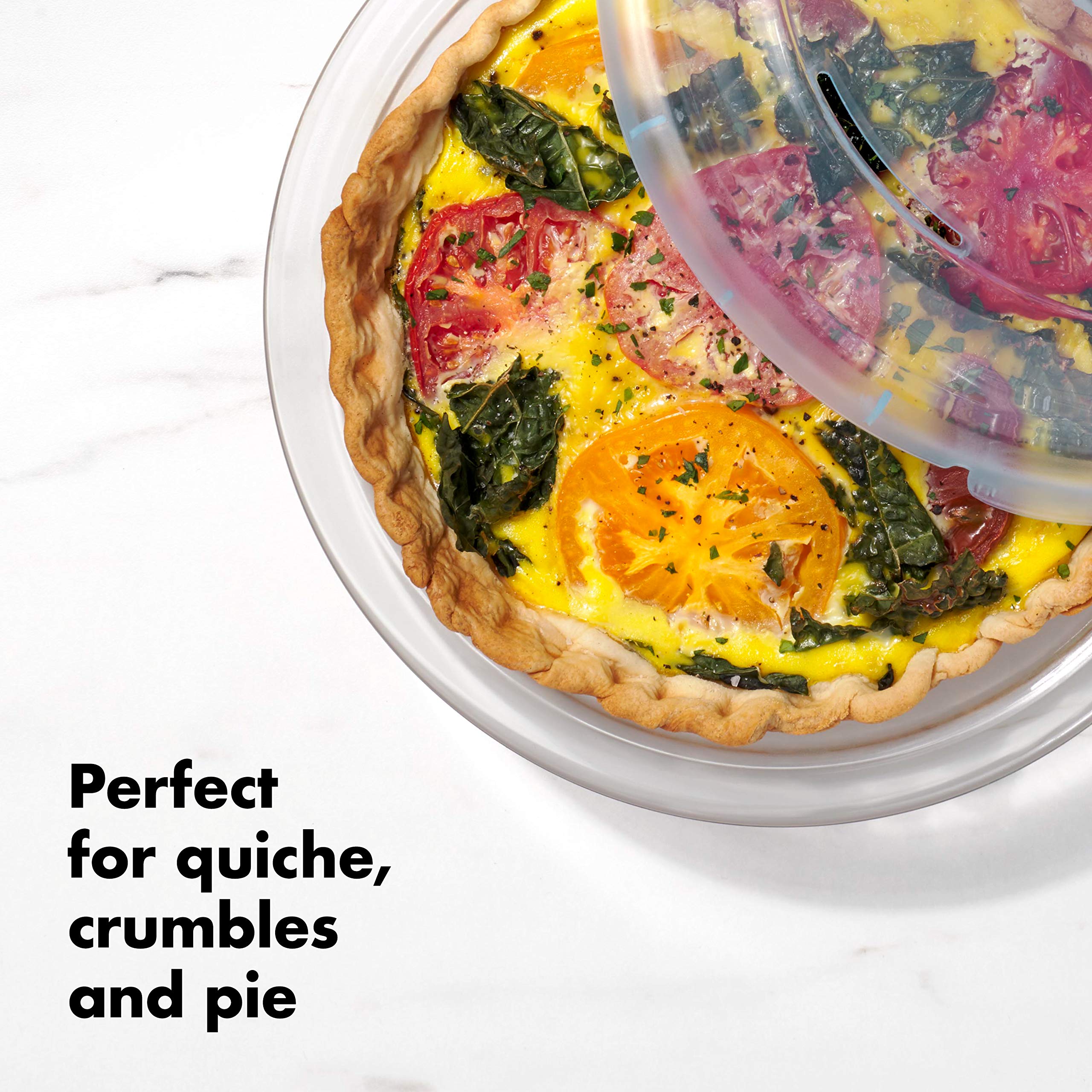 OXO Good Grips plato de tarta de vidrio con tapa hermética para evitar derrames.