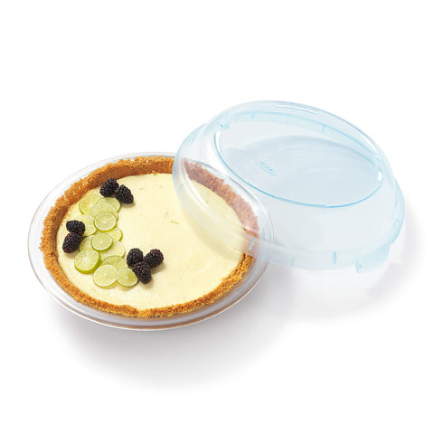 OXO Good Grips plato de tarta de vidrio apto para congelador.