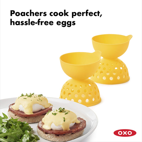 OXO Good Grips pochador silicona, perforaciones para cocción uniforme.