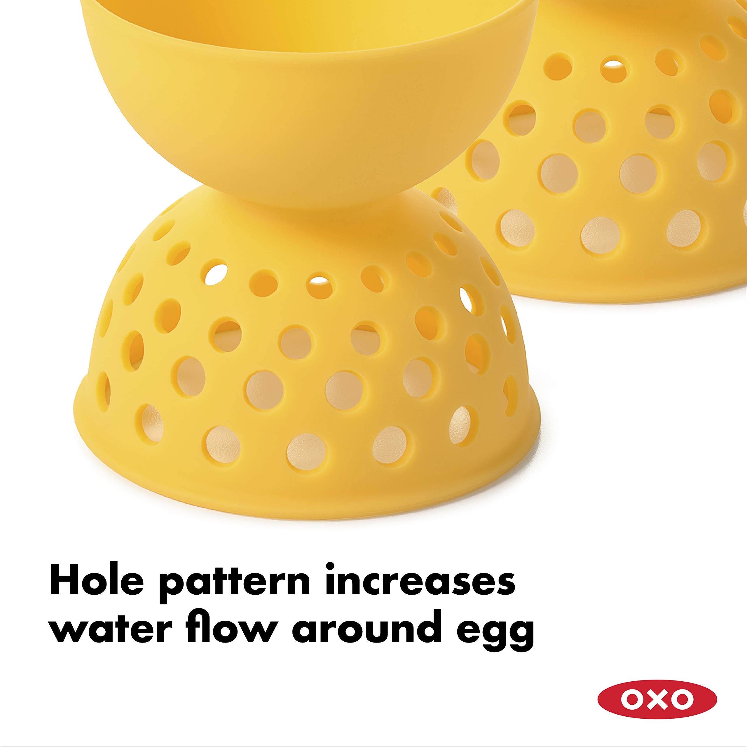 OXO Good Grips pochador silicona, mango ergonómico para retirar.