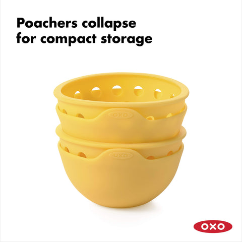 OXO Good Grips pochador silicona, pestana retirada segura.
