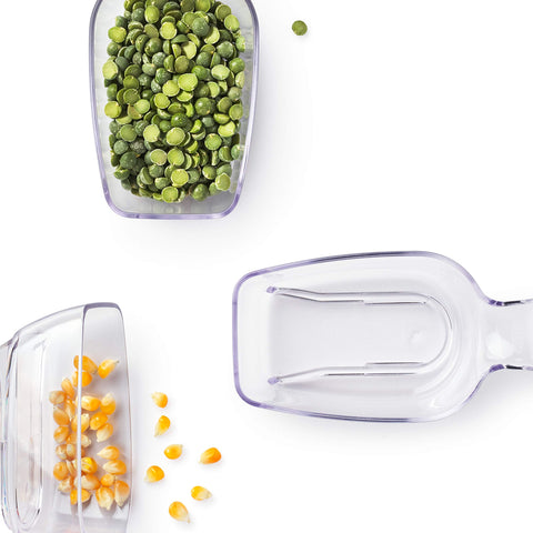 OXO Good Grips POP: accesorios compactos y fáciles de guardar bajo la tapa.