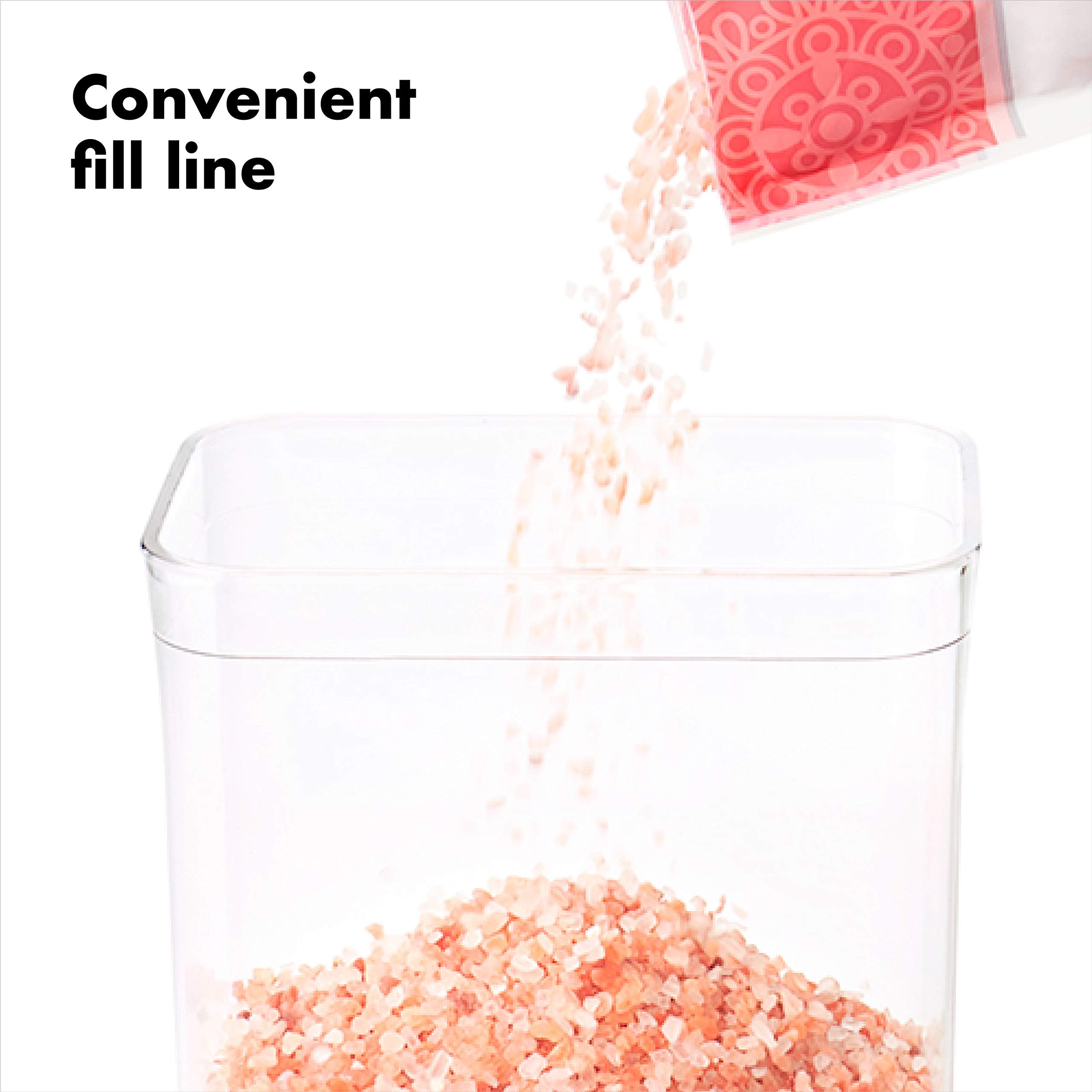 Material libre de BPA y seguro para lavavajillas con OXO POP.